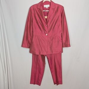Rena Rowan 100% Silk Two-Piece Pant Suit